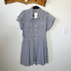 O.P.T Rowe Striped Mini Dress Gray and White Size XL/12
